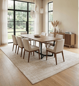 Hand Knotted Ivory and Beige Modern Contemporary Recycled Silk Area Rug