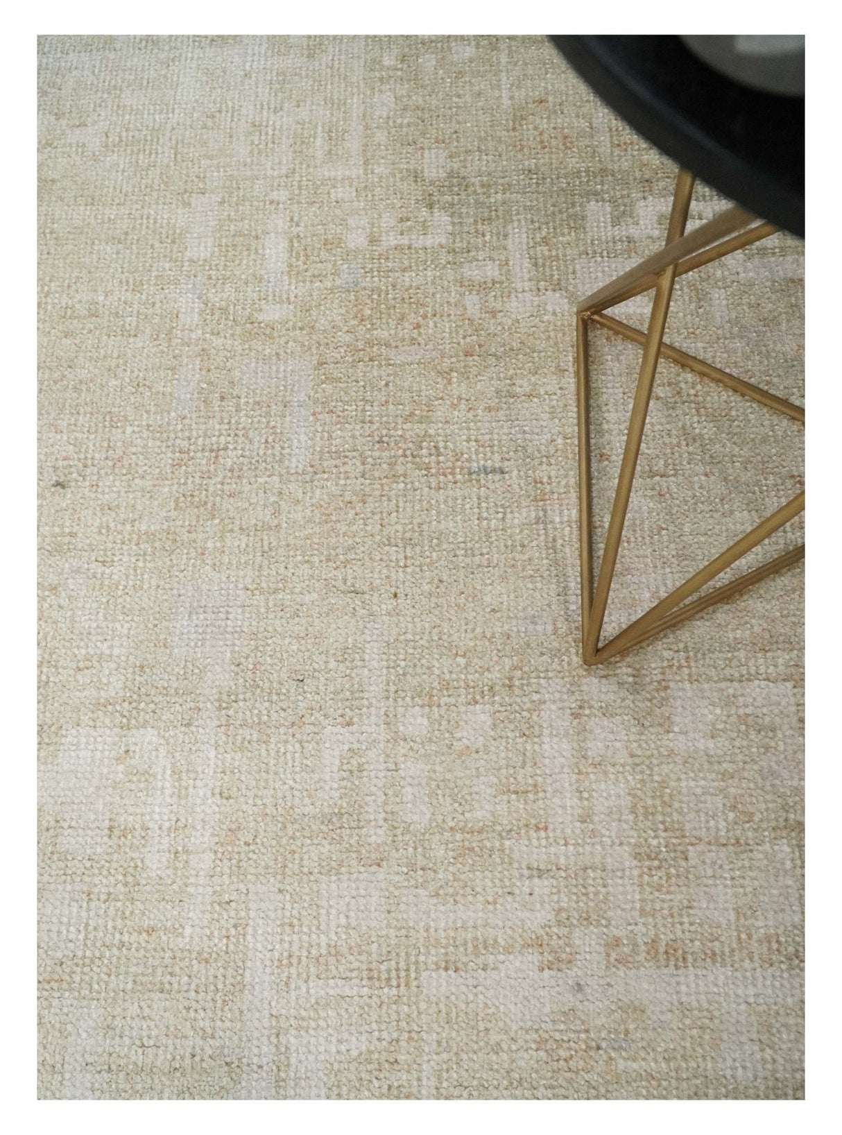 Hand Knotted Ivory and Beige Modern Contemporary Recycled Silk Area Rug