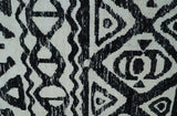 Hand Knotted Ivory and Black Modern Contemporary Recycled Silk Area Rug