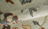 Hand Knotted Ivory and Charcoal Traditional Oriental Oushak Multi size Wool Area Rug