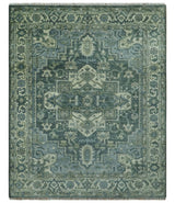 Hand Knotted Ivory, and Shades of Gray Traditional Custom made wool rug