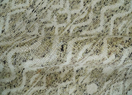 Hand Knotted Ivory, Beige and Brown Modern Contemporary Southwestern Tribal Trellis Recycled Silk Area Rug