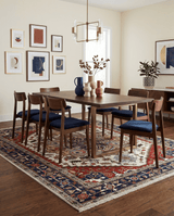 Hand Knotted Ivory, Brown and Blue Traditional Antique Style Wool Area Rug