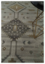 Hand Knotted Ivory, Charcoal and Beige Traditional Floral Multi Size Wool Area Rug