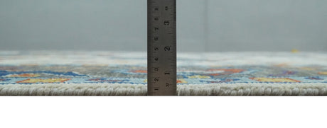 Hand Knotted Ivory, Charcoal and Blue Traditional Oushak Multi size Wool Area Rug