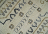 Hand Knotted Ivory, Gray and Beige Traditional Medallion Natural Wool Custom Made Area Rug, Kids, Living Room and Bedroom Rug