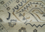 Hand Knotted Ivory, Gray and Beige Traditional Medallion Natural Wool Custom Made Area Rug, Kids, Living Room and Bedroom Rug