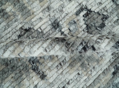 Hand Knotted Ivory, Silver and Beige Traditional Blended Wool Multi Size Rug