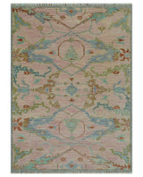 Hand Knotted Light Pink Oriental Oushak Multi Size Traditional Wool Area Rug, Living Room and Bedroom Rug