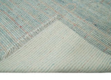 Hand Knotted Modern Abstract Blue and Peach Trellis Moroccan Made with Blended Wool Multi Size Area Rug