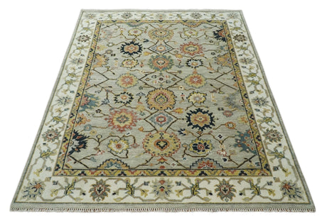 Hand Knotted Mustard and Ivory Traditional Oriental Oushak Custom Made Wool area Rug