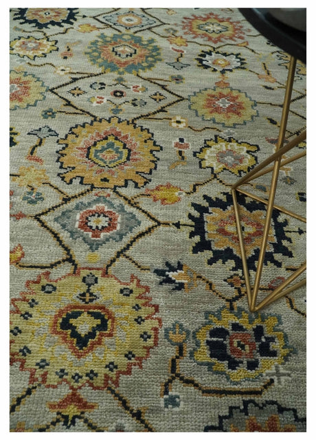 Hand Knotted Mustard and Ivory Traditional Oriental Oushak Custom Made Wool area Rug