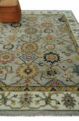 Hand Knotted Mustard and Ivory Traditional Oriental Oushak Custom Made Wool area Rug