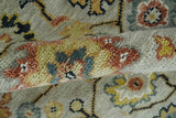 Hand Knotted Mustard and Ivory Traditional Oriental Oushak Custom Made Wool area Rug