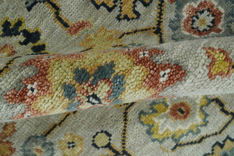 Hand Knotted Mustard and Ivory Traditional Oriental Oushak Custom Made Wool area Rug