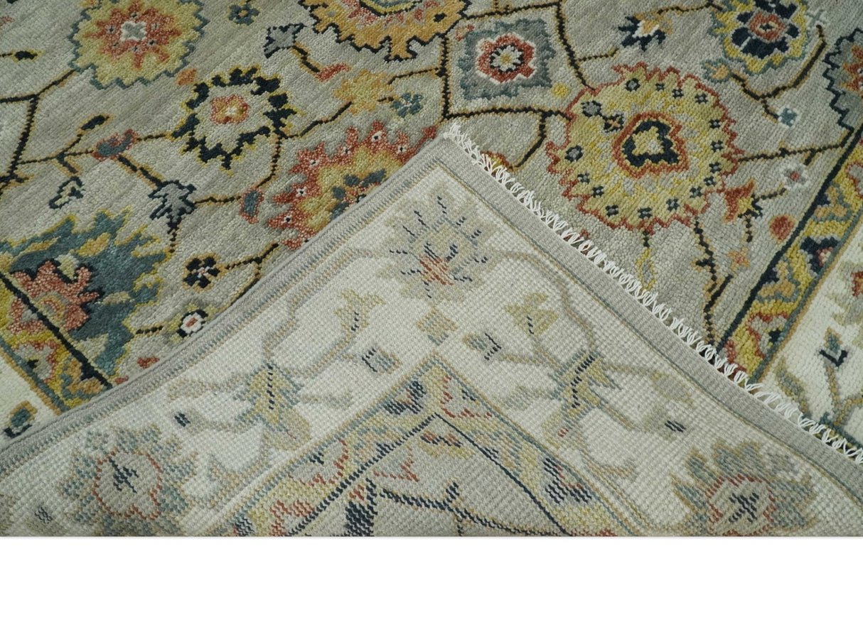 Hand Knotted Mustard and Ivory Traditional Oriental Oushak Custom Made Wool area Rug