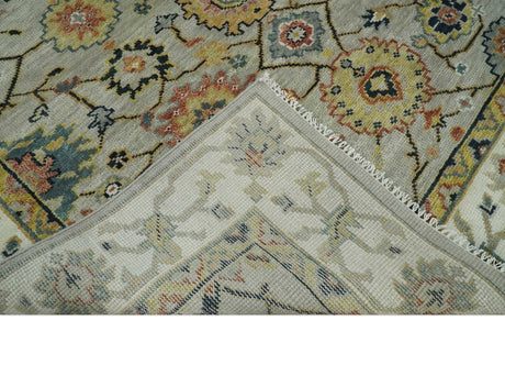 Hand Knotted Mustard and Ivory Traditional Oriental Oushak Custom Made Wool area Rug