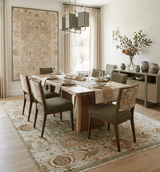 Hand Knotted Olive and Ivory Traditional Oushak Wool Rug