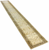 Hand Knotted Oriental Oushak Beige And Brown Wool Area Rug