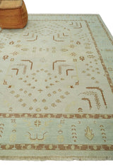 Hand Knotted Oushak 8x10 Beige and Brown Traditional Persian Wool Area Rug | AC32810