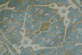 Hand Knotted Oushak Design Gray And Beige 2.8x8 Wool Rug