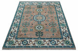 Hand knotted Peach Traditional Khotan Design 8x10 Wool Area Rug