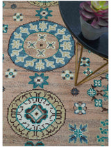 Hand knotted Peach Traditional Khotan Design 8x10 Wool Area Rug