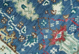Hand knotted Runner 2.6x8 Blue And Ivory Traditional Design Wool Rug