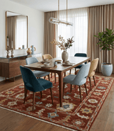 Hand Knotted Rust and Beige Traditional Oushak Wool Area Rug