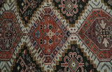 Hand Knotted Rust and Black Traditional Multi Size Wool Area Rug