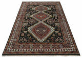 Hand Knotted Rust and Black Traditional Multi Size Wool Area Rug