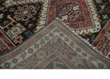 Hand Knotted Rust and Black Traditional Multi Size Wool Area Rug
