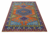Hand Knotted Rust And Blue Traditional Multi Size Antique Wool Area Rug