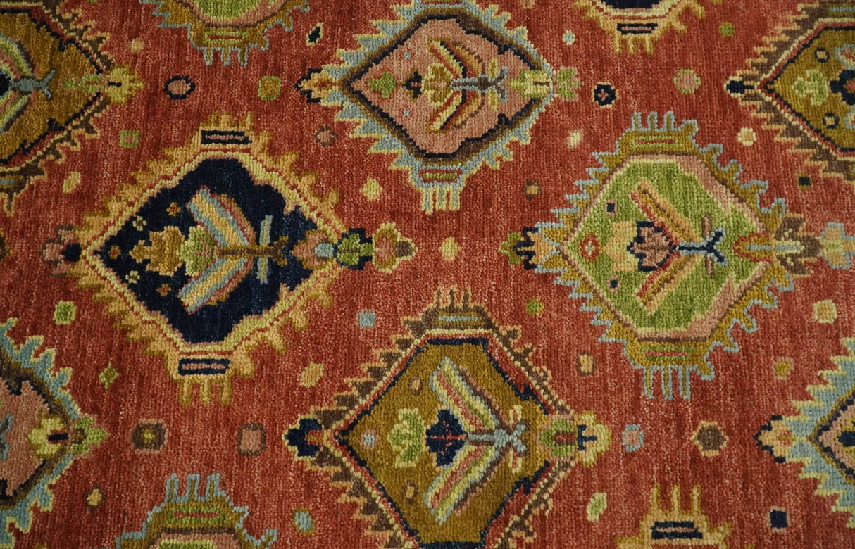 Hand Knotted Rust and Brown Antique Traditional Multi size wool Area Rug