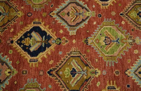 Hand Knotted Rust and Brown Antique Traditional Multi size wool Area Rug