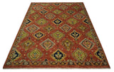 Hand Knotted Rust and Brown Antique Traditional Multi size wool Area Rug