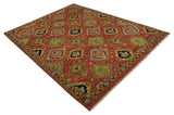 Hand Knotted Rust and Brown Antique Traditional Multi size wool Area Rug