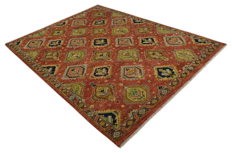Hand Knotted Rust and Brown Antique Traditional Multi size wool Area Rug