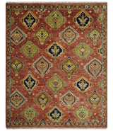 Hand Knotted Rust and Brown Antique Traditional Multi size wool Area Rug