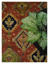 Hand Knotted Rust and Brown Antique Traditional Multi size wool Area Rug