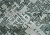 Hand Knotted Silver and Gray 5x8 Modern Abstract Contemporary Recycled Silk Area Rug