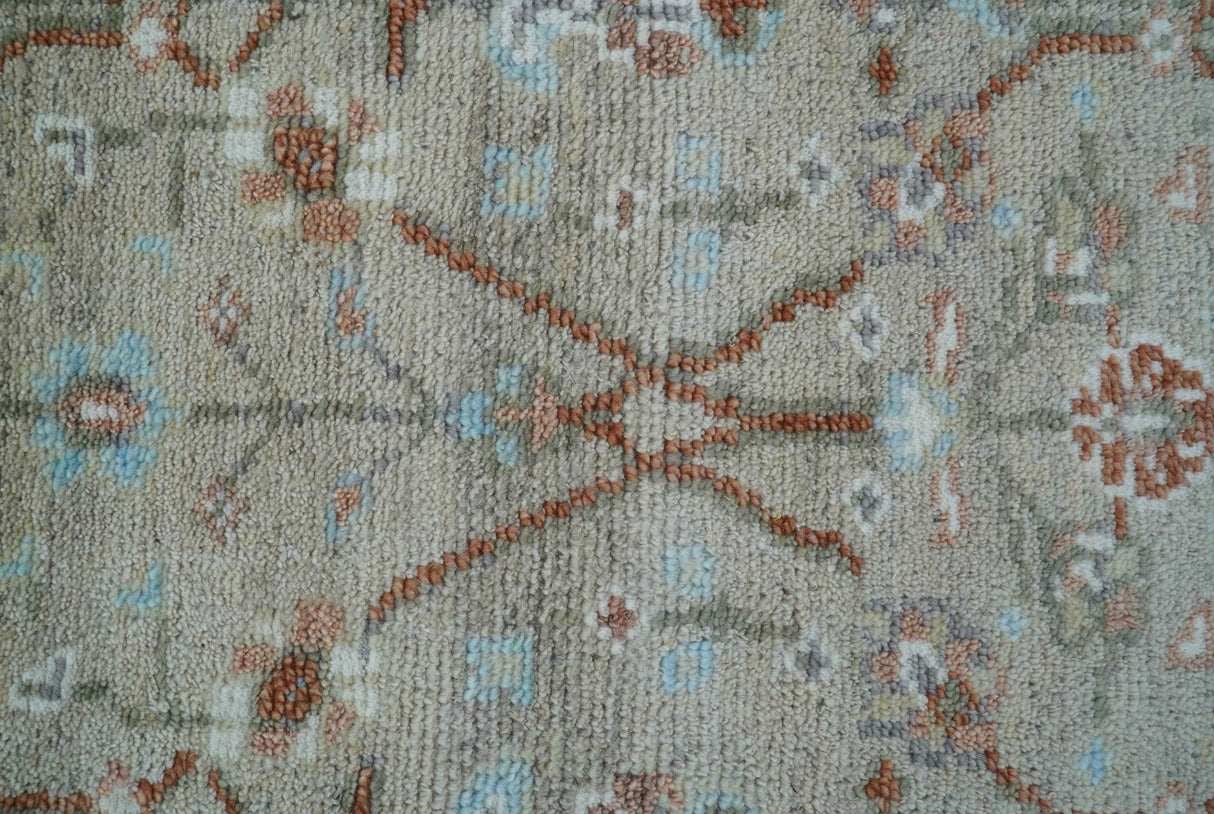 Hand knotted Silver And Rust Traditional Turkish Design 2.6x10 Wool Area Rug