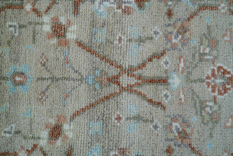 Hand knotted Silver And Rust Traditional Turkish Design 2.6x10 Wool Area Rug