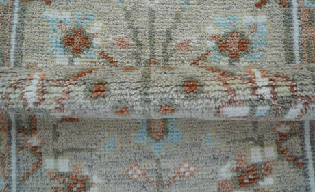 Hand knotted Silver And Rust Traditional Turkish Design 2.6x10 Wool Area Rug
