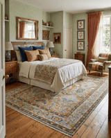 Hand knotted Silver, Rust and Gray Traditional Oushak Custom Made wool Rug