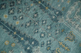 Hand Knotted Teal and Beige Multi Size Traditional Turkish Tree of Life Wool Rug