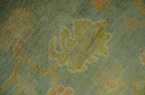 Hand Knotted Teal, Beige and Rust Vintage Style Traditional Wool Area Rug
