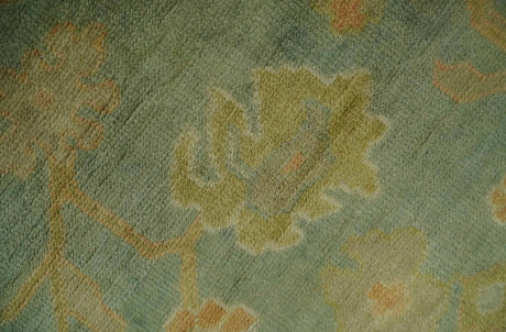 Hand Knotted Teal, Beige and Rust Vintage Style Traditional Wool Area Rug