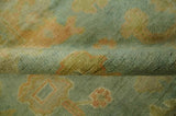 Hand Knotted Teal, Beige and Rust Vintage Style Traditional Wool Area Rug