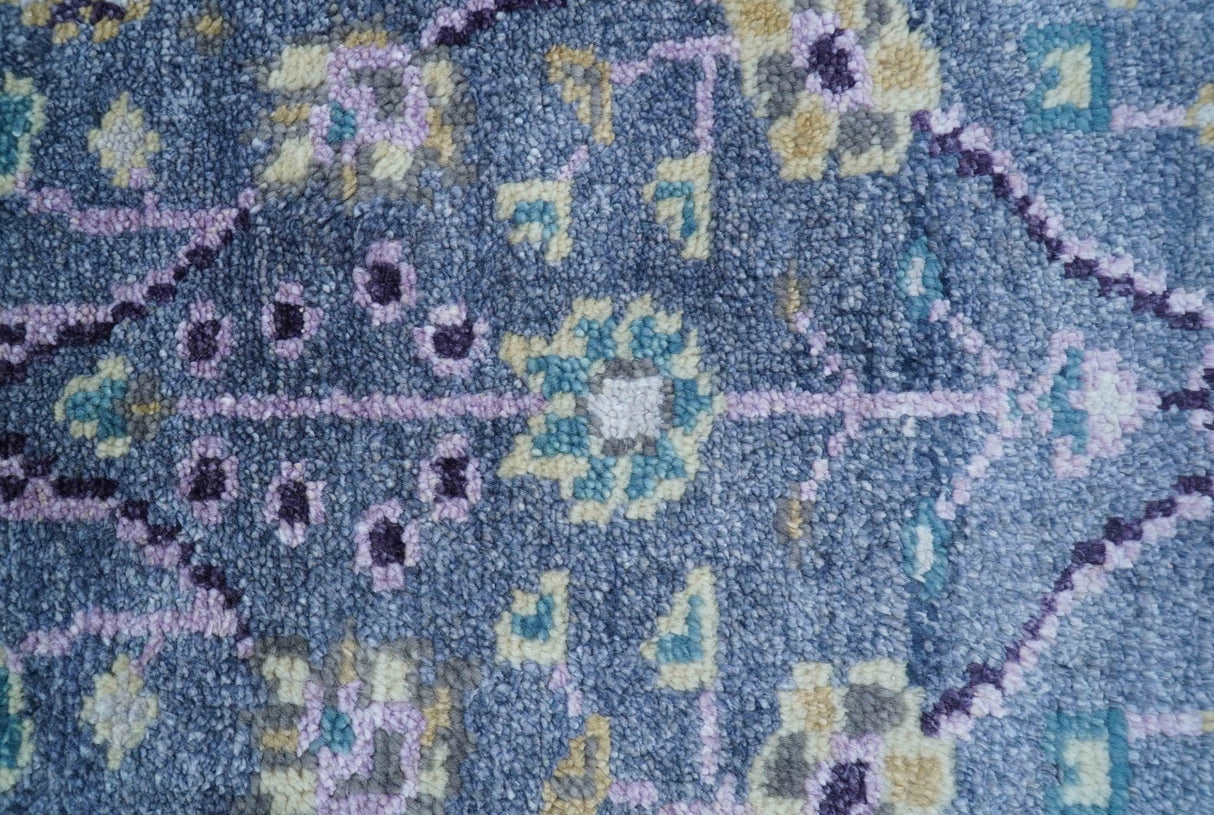 Hand Knotted Traditional Design Blue And Ivory 2x3 Wool Area Rug